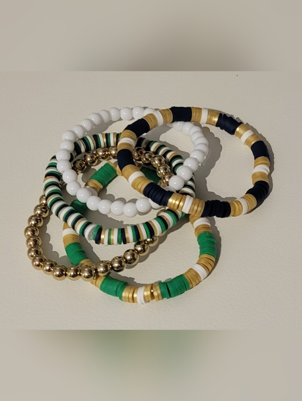 Hand Crafted Stretch Beaded Bracelet Set of 5
